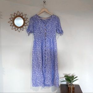 Periwinkle Buttoned Floral Dress